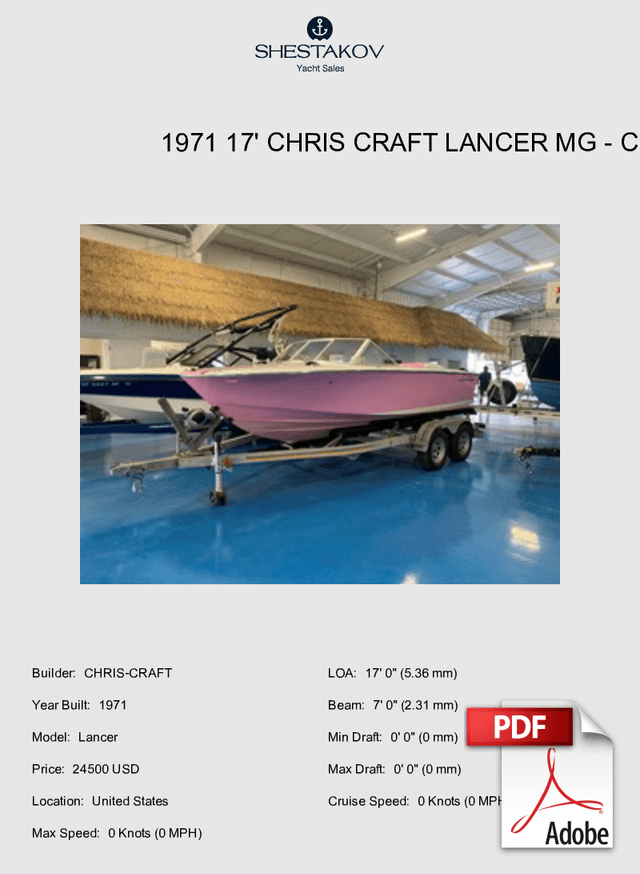 1971 17' Chris Craft Lancer MG - Lancer - 1971