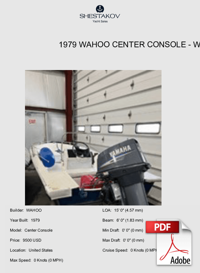 1979 Wahoo Center Console - Center Console - 1979