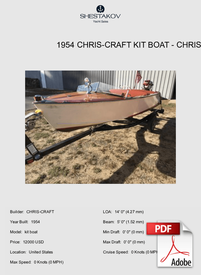 1954 Chris-Craft kit boat - kit boat - 1954