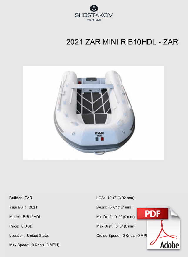 2021 Zar Mini RIB10HDL - RIB10HDL - 2021