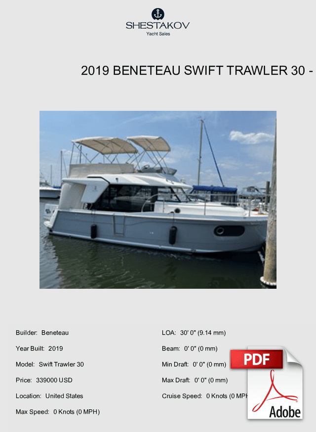 2019 Beneteau Swift Trawler 30 - Swift Trawler 30 - 2019