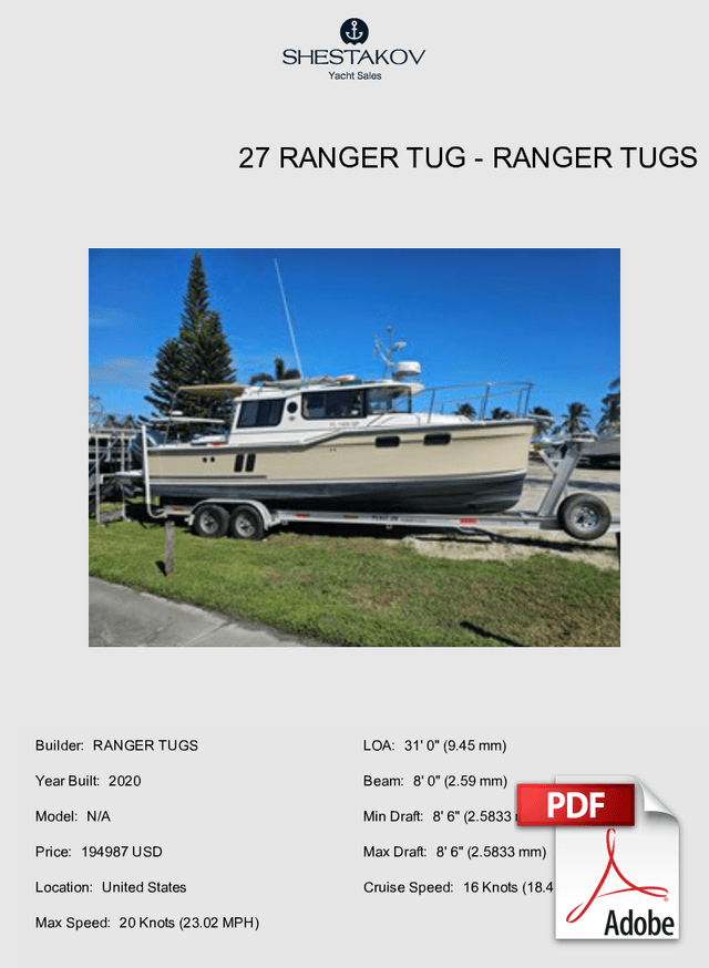 27 Ranger Tug - N/A - 2020