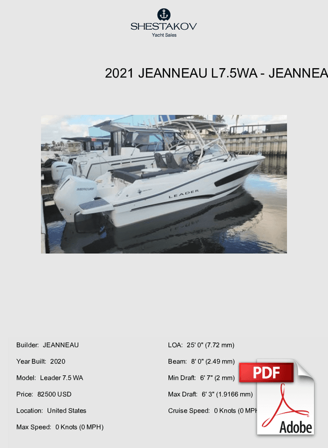 2021 Jeanneau L7.5WA - Leader 7.5 WA - 2021