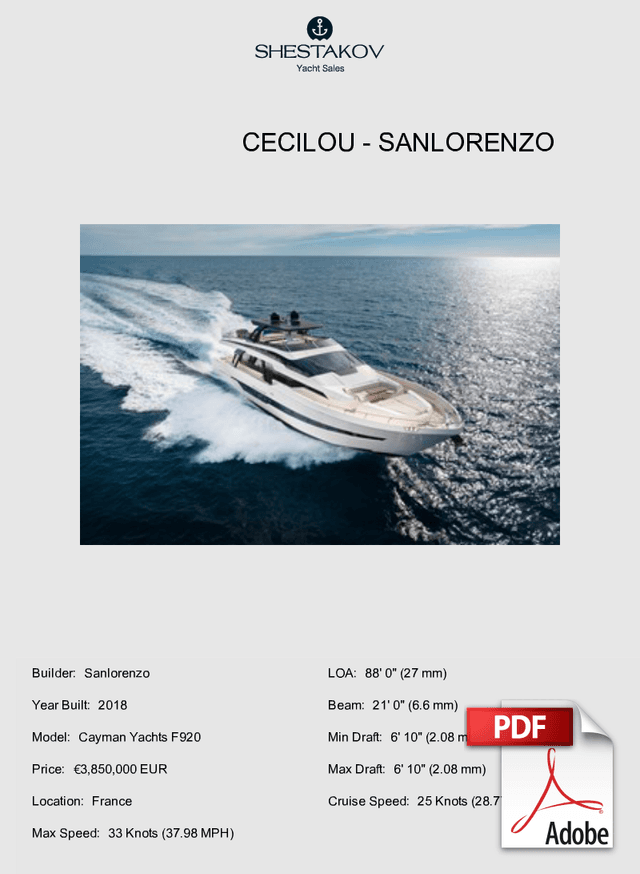 Cecilou - Cayman Yachts F920 - 2018