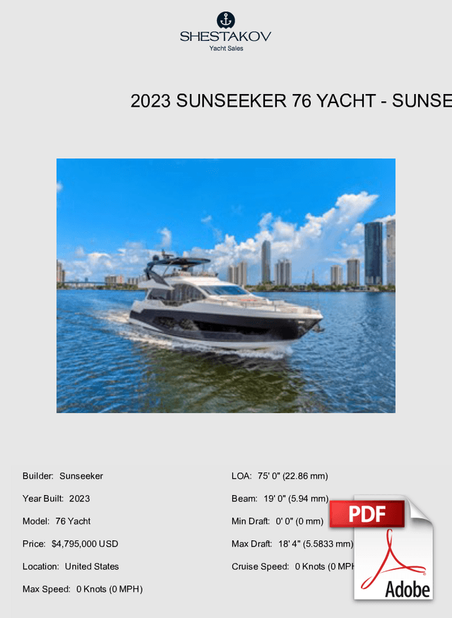 2023 Sunseeker 76 Yacht - 76 Yacht - 2023