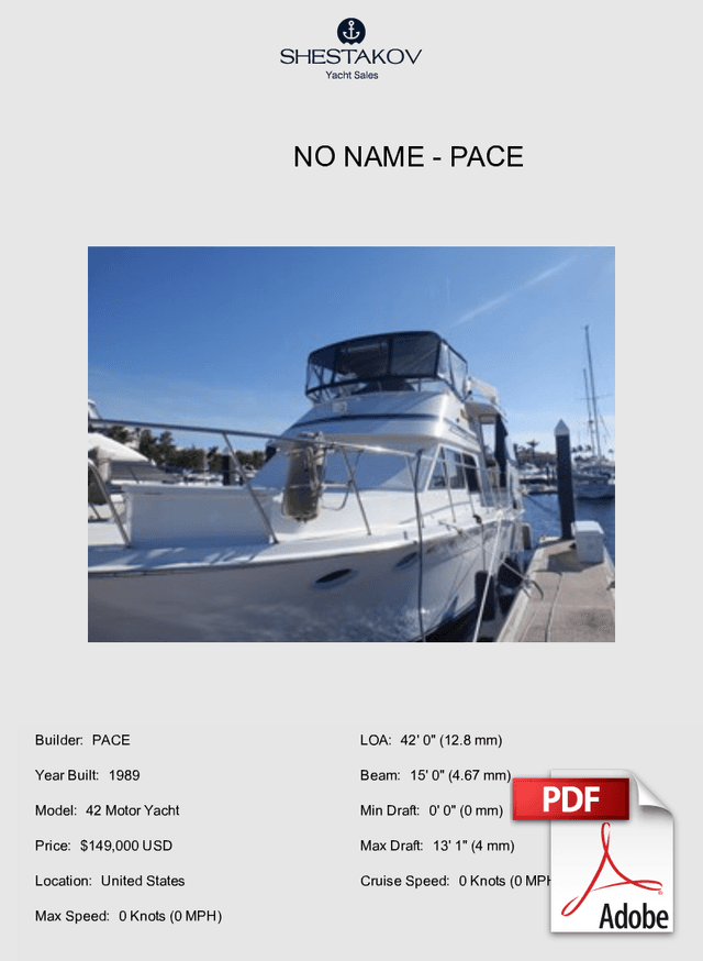 No Name - 42 Motor Yacht - 1989