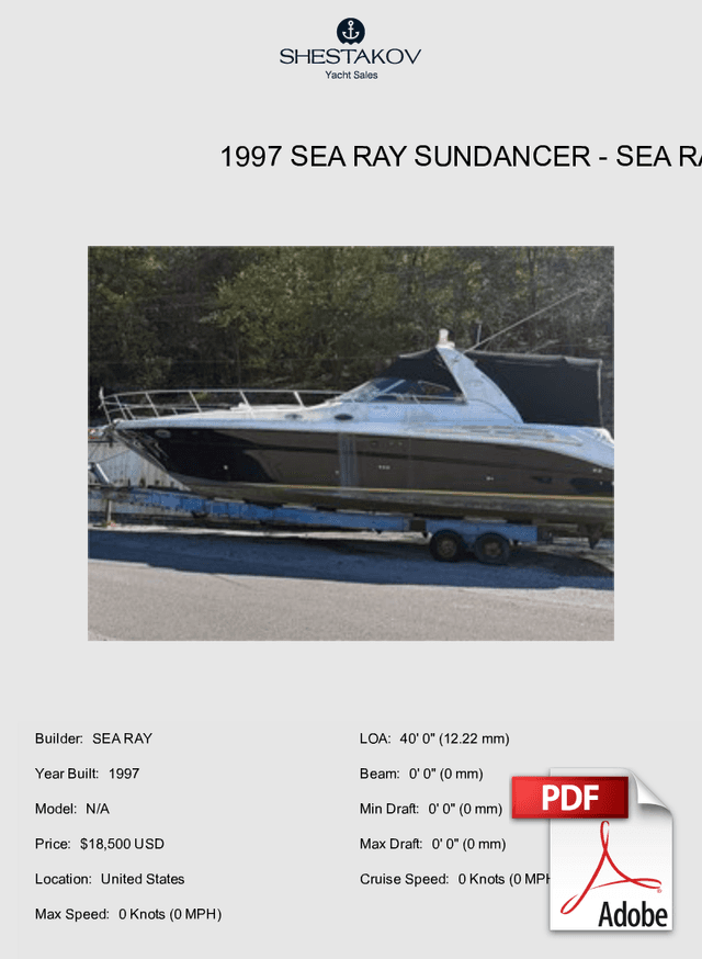 1997 SEA RAY SUNDANCER - N/A - 1997