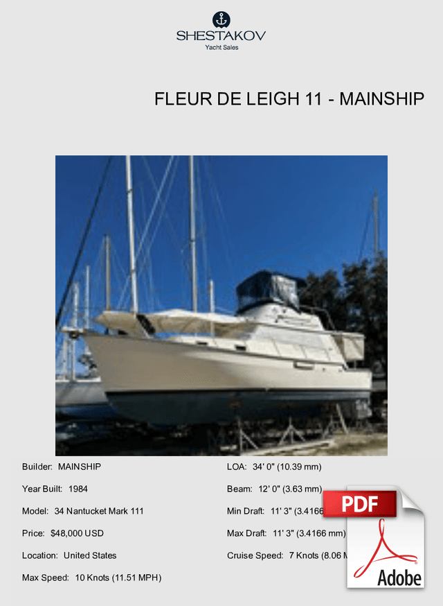 Fleur De Leigh 11 - 34 Nantucket Mark 111 - 1984