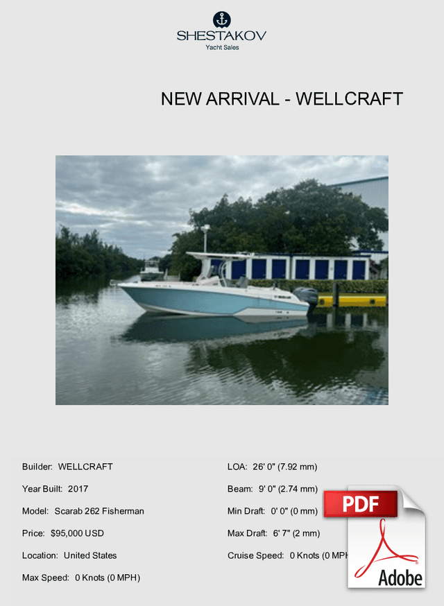 New Arrival - Scarab 262 Fisherman - 2018