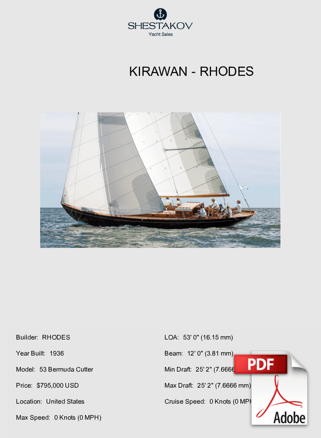 KIRAWAN - 53 Bermuda Cutter - 1936