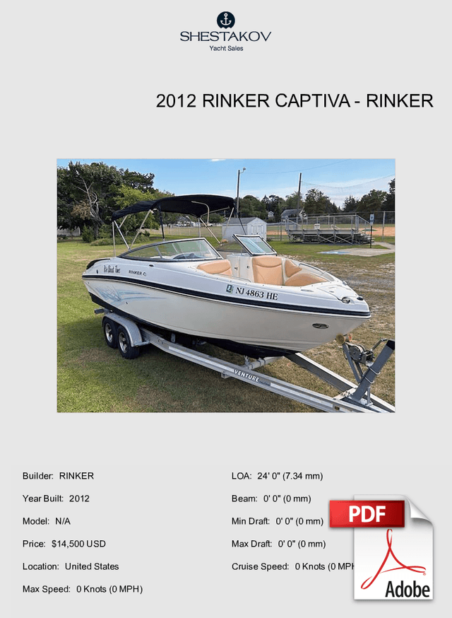 2012 RINKER CAPTIVA - N/A - 2012