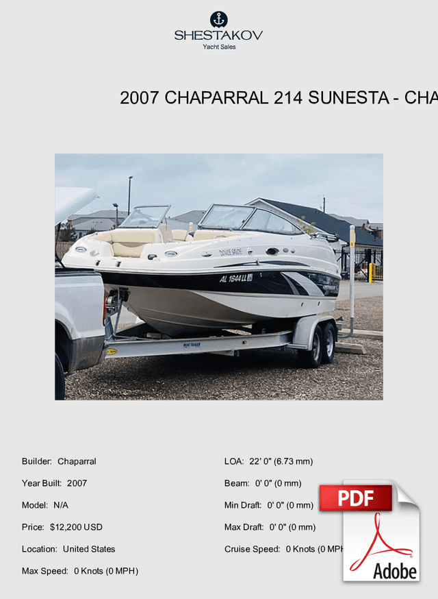 2007 CHAPARRAL 214 SUNESTA - N/A - 2007