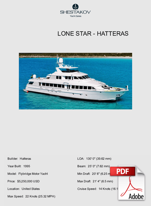 LONE STAR - Flybridge Motor Yacht - 1995