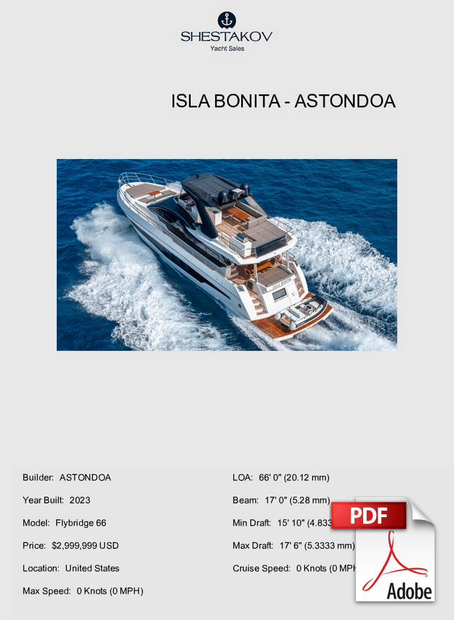 ISLA BONITA - Flybridge 66 - 2023