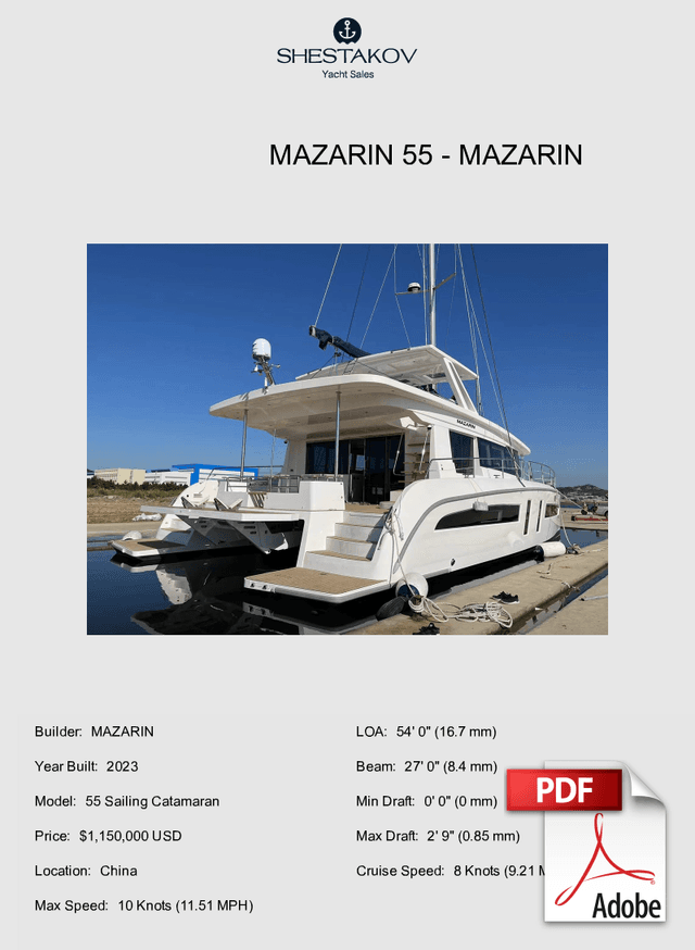 MAZARIN 55 - 55 Sailing Catamaran - 2023