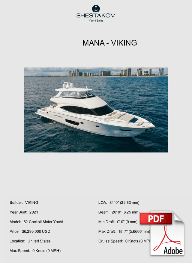 Mana - 82 Cockpit Motor Yacht - 2021