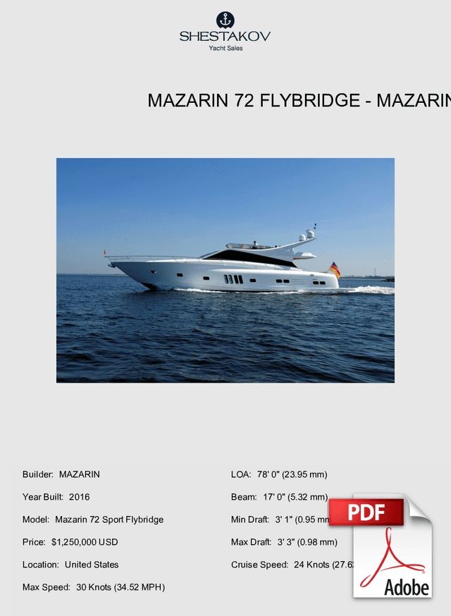 Mazarin 72 Flybridge - Mazarin 72 Sport Flybridge - 2017