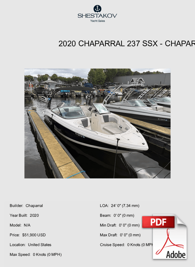 2020 CHAPARRAL 237 SSX - N/A - 2020