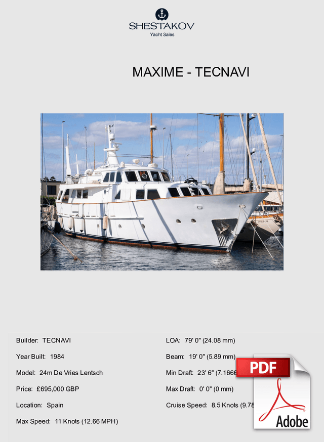 MAXIME - 24m De Vries Lentsch - 1984