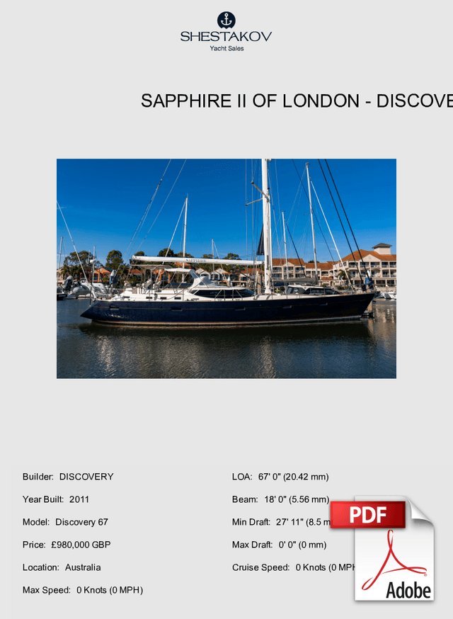 SAPPHIRE II OF LONDON - Discovery 67 - 2011