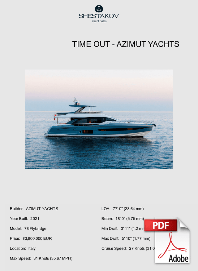 TIME OUT - 78 Flybridge - 2021