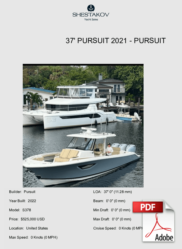 37' Pursuit 2021 - S378 - 2022