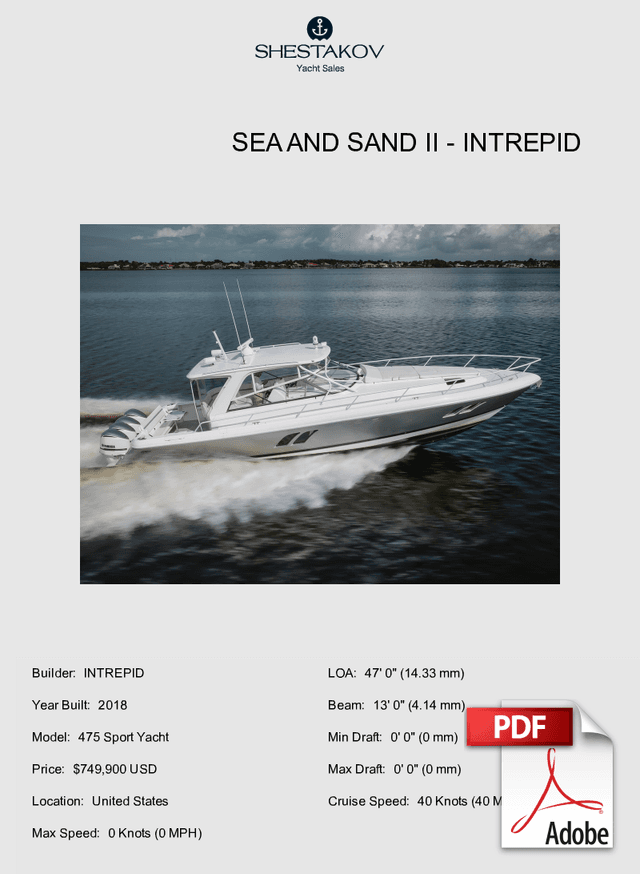 Sea and Sand II - 475 Sport Yacht - 2018