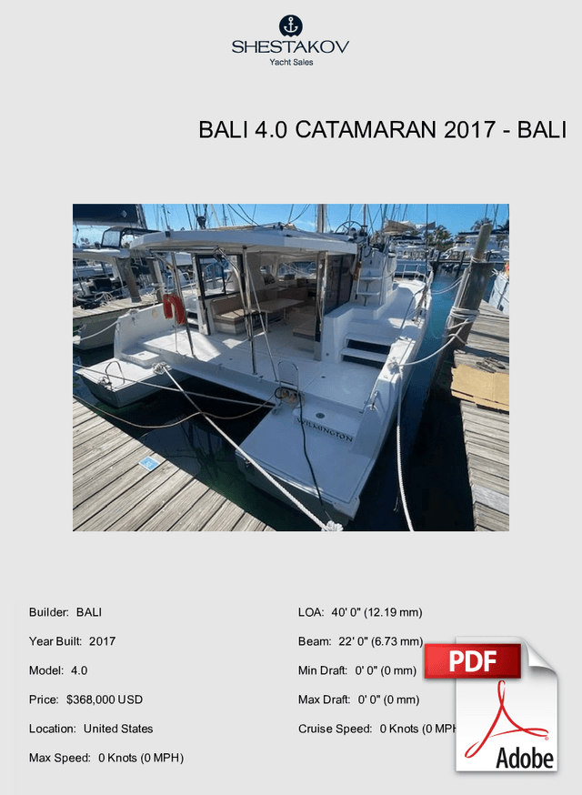 BALI 4.0 CATAMARAN 2017 - 4.0 - 2017