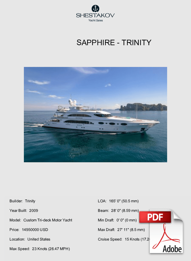 SAPPHIRE - Custom Tri-deck Motor Yacht - 2009