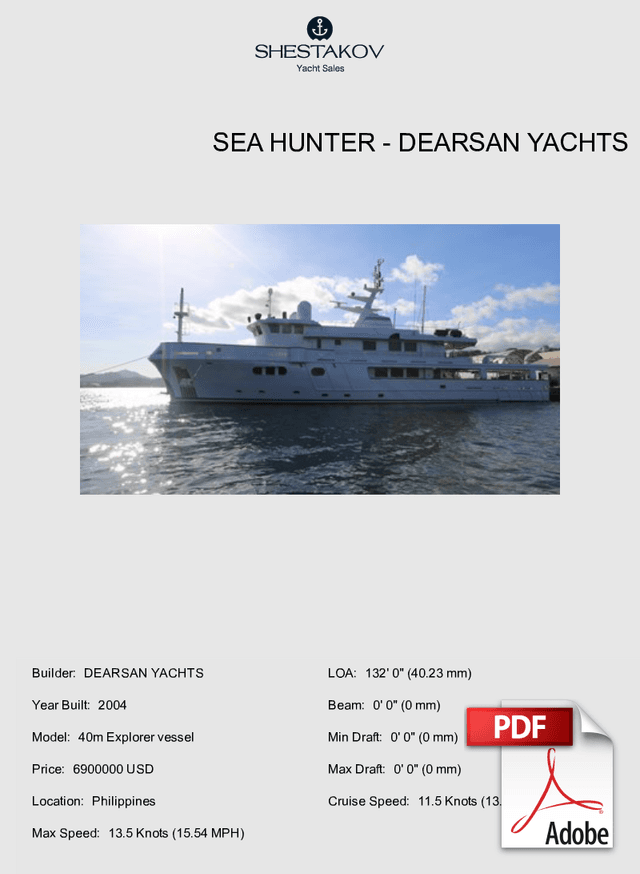 Sea Hunter - 40m Explorer vessel - 2005