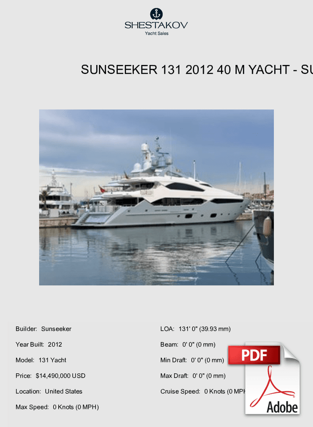 Sunseeker 131 2012 40 m Yacht - 131 Yacht - 2012