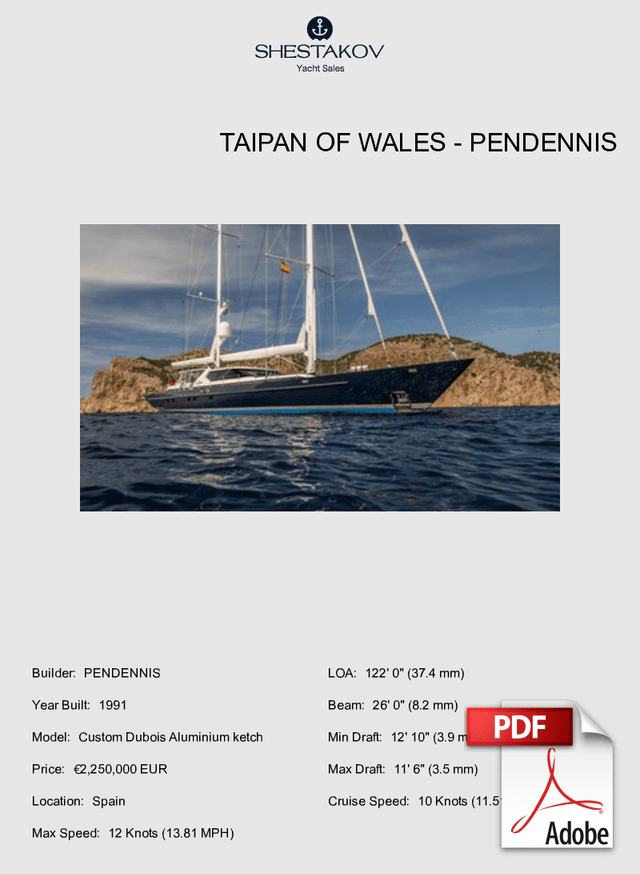 TAIPAN OF WALES - Custom Dubois Aluminium ketch - 1991