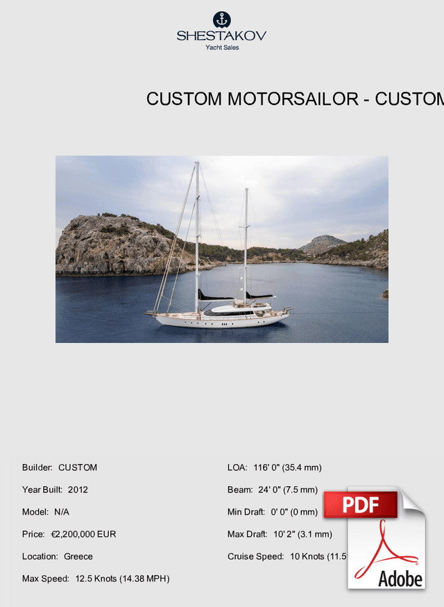 Custom Motorsailor - N/A - 2012