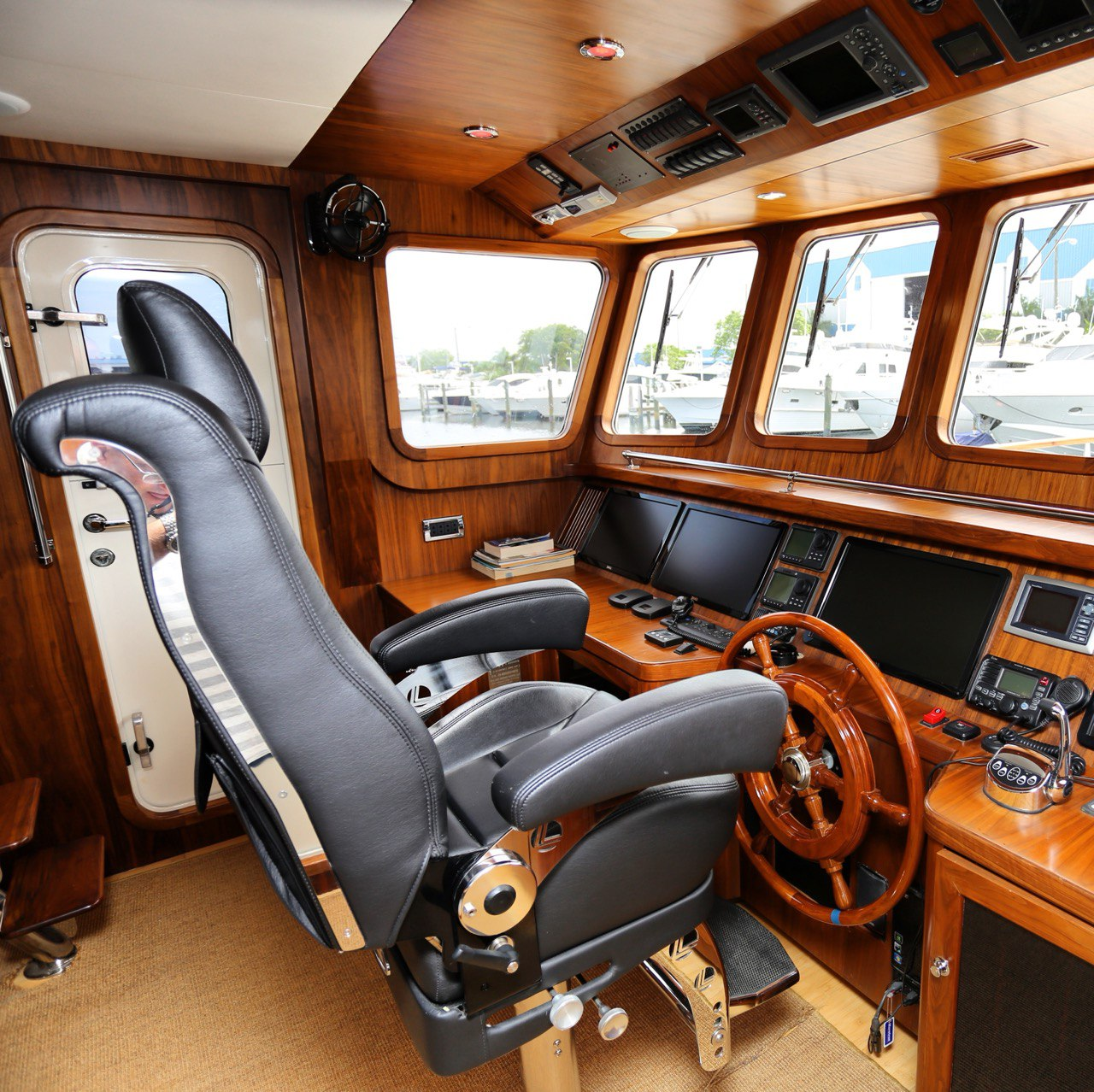 Wheelhouse on the yacht