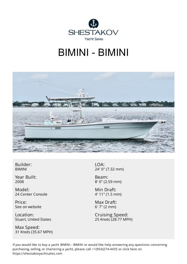 Bimini - 24 Center Console - 2009