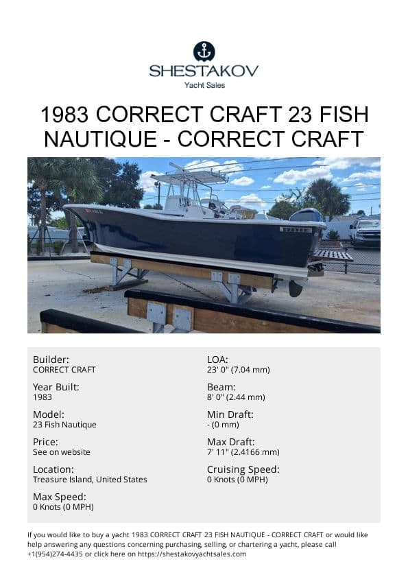 1983 Correct Craft 23 Fish Nautique - 23 Fish Nautique - 1983