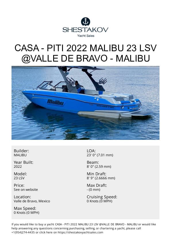 CASA - PITI 2022 Malibu 23 LSV @Valle de Bravo - 23 LSV - 2022