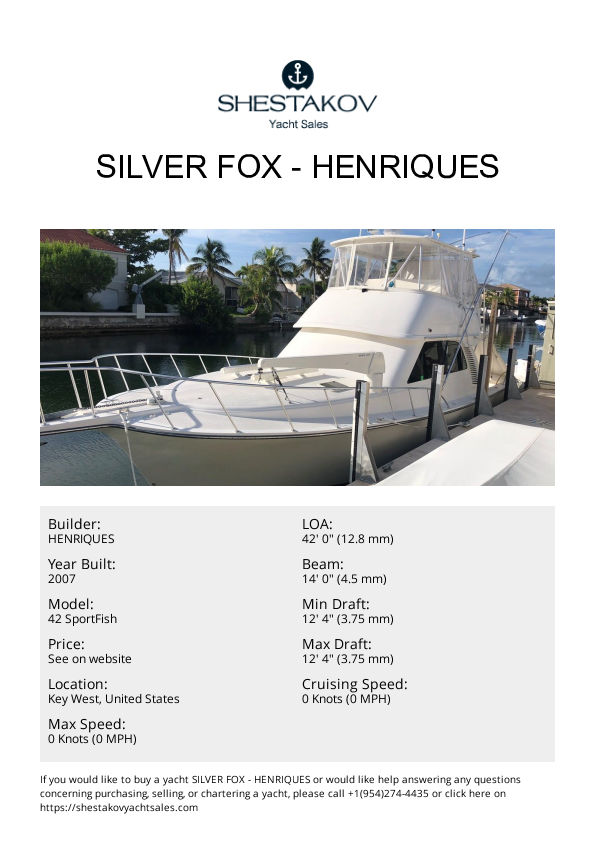 Silver Fox - 42 SportFish - 2007