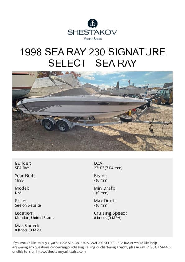 1998 SEA RAY 230 SIGNATURE SELECT - undefined - 1998