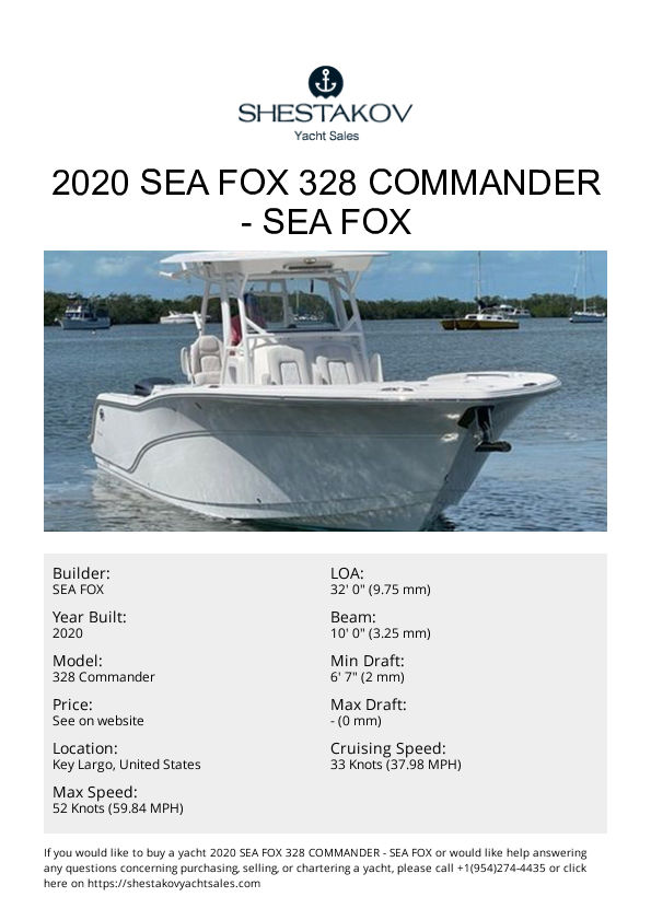 2020 Sea Fox 328 Commander - 328 Commander - 2020