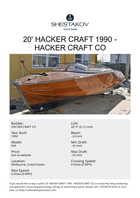 20' Hacker Craft 1990 - undefined - 1990