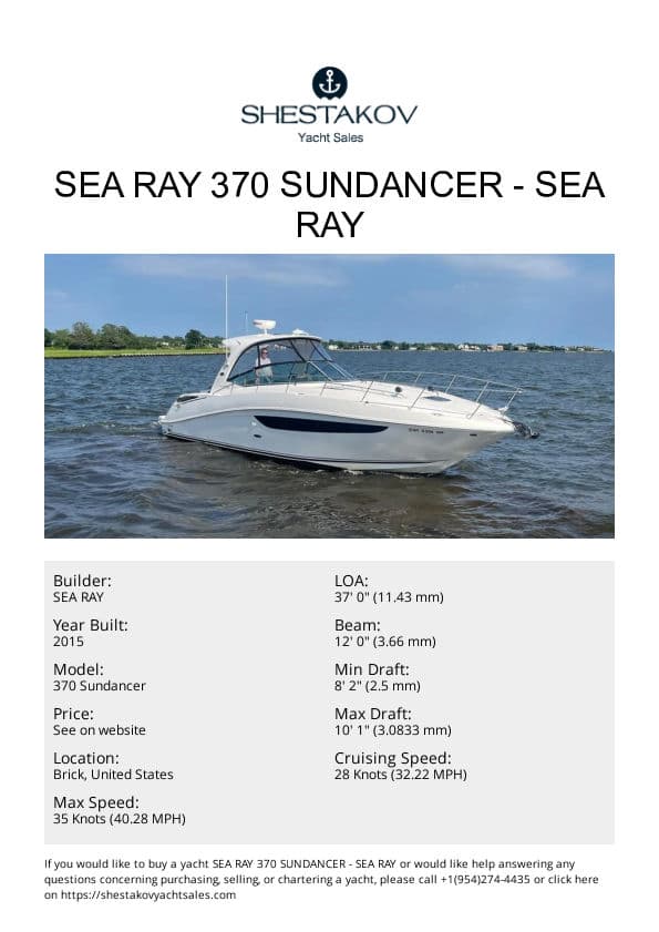 Sea Ray 370 Sundancer - 370 Sundancer - 2015