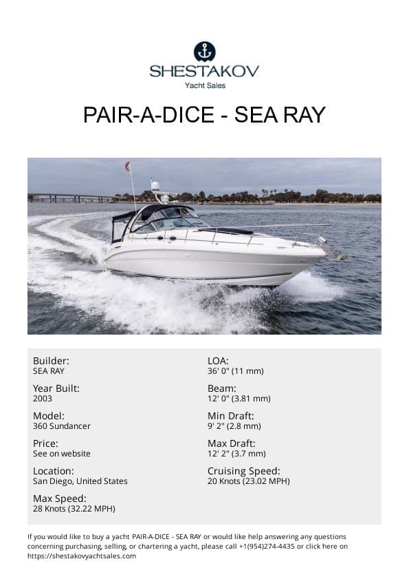 Pair-a-Dice - 360 Sundancer - 2003