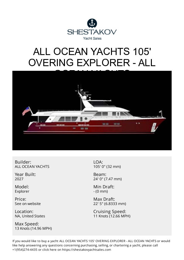 All Ocean Yachts 105' Overing Explorer - Explorer - 2027