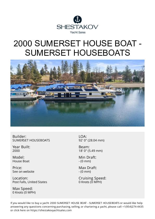 2000 Sumerset House Boat - House Boat - 2000