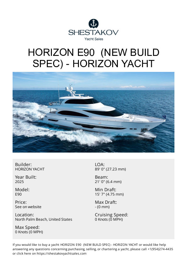 Horizon E90  (New Build Spec) - E90 - 2026