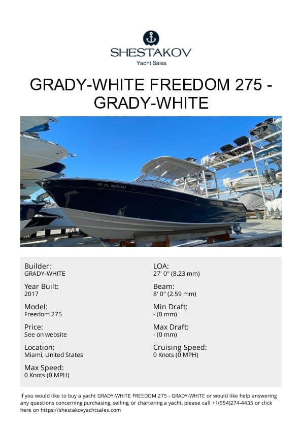 Grady-White Freedom 275 - Freedom 275 - 2017