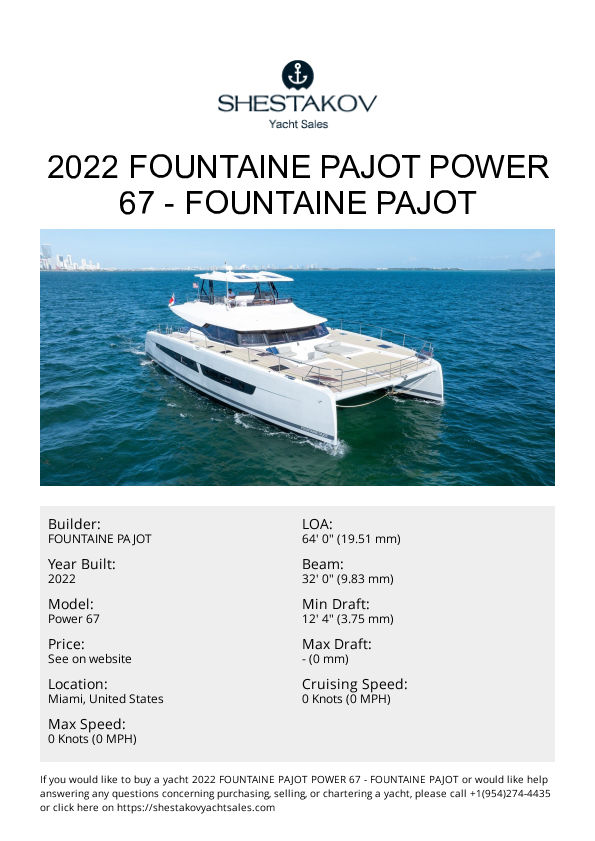 2022 Fountaine Pajot Power 67 - Power 67 - 2022