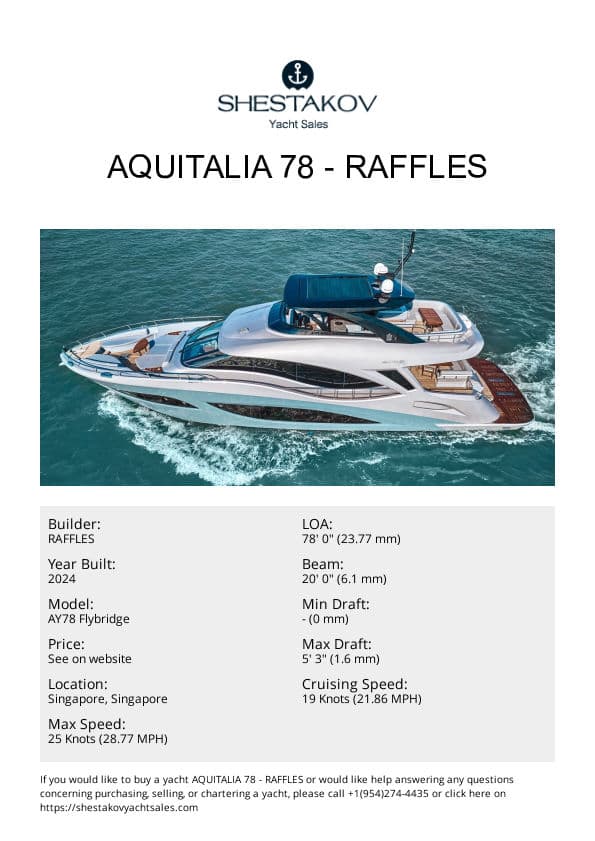Aquitalia 78 - AY78 Flybridge - 2025