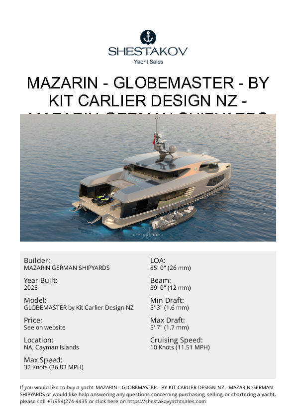 MAZARIN - GLOBEMASTER - by KIT CARLIER DESIGN NZ - GLOBEMASTER by Kit Carlier Design NZ - 2026